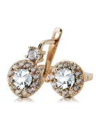 Vintage craft Earrings Zircon 14K Rose gold cec003r